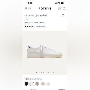 Rothy's Lace Up Sneaker in Bright White